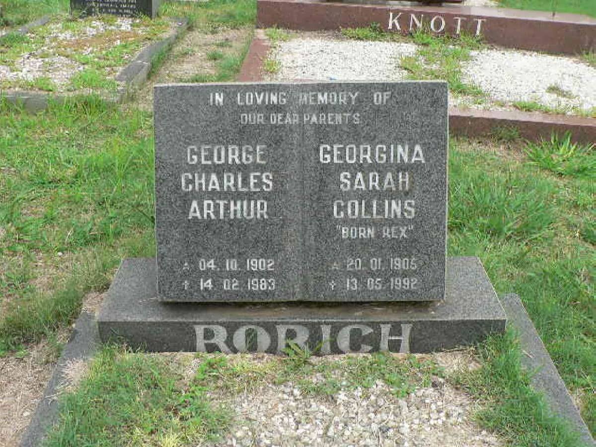 RORICH George Charles Arthur 1902-1993 &amp; Georgina Sarah Collins REX 1905-1992