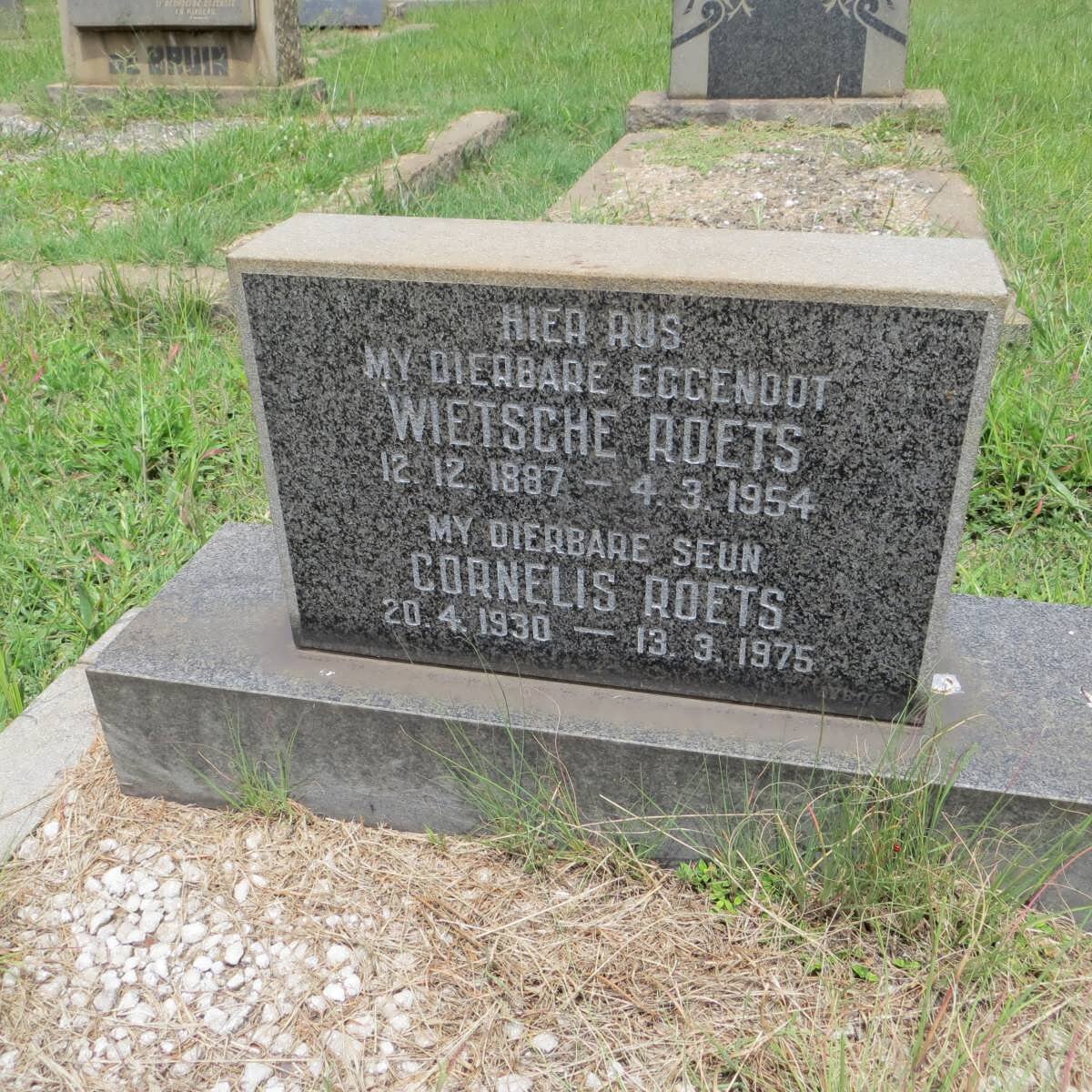 ROETS Wietsche 1887-1954 :: ROETS Cornelis 1930-1975