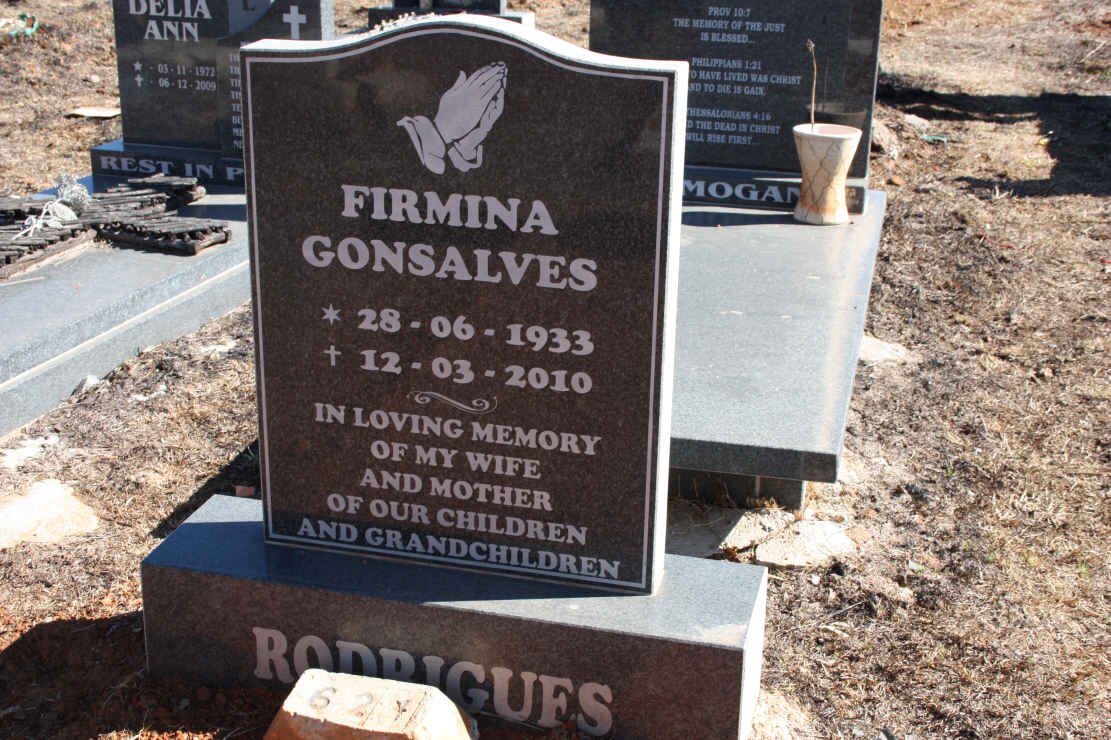 RODRIGUES Firmina Gonsalves 1933-2010