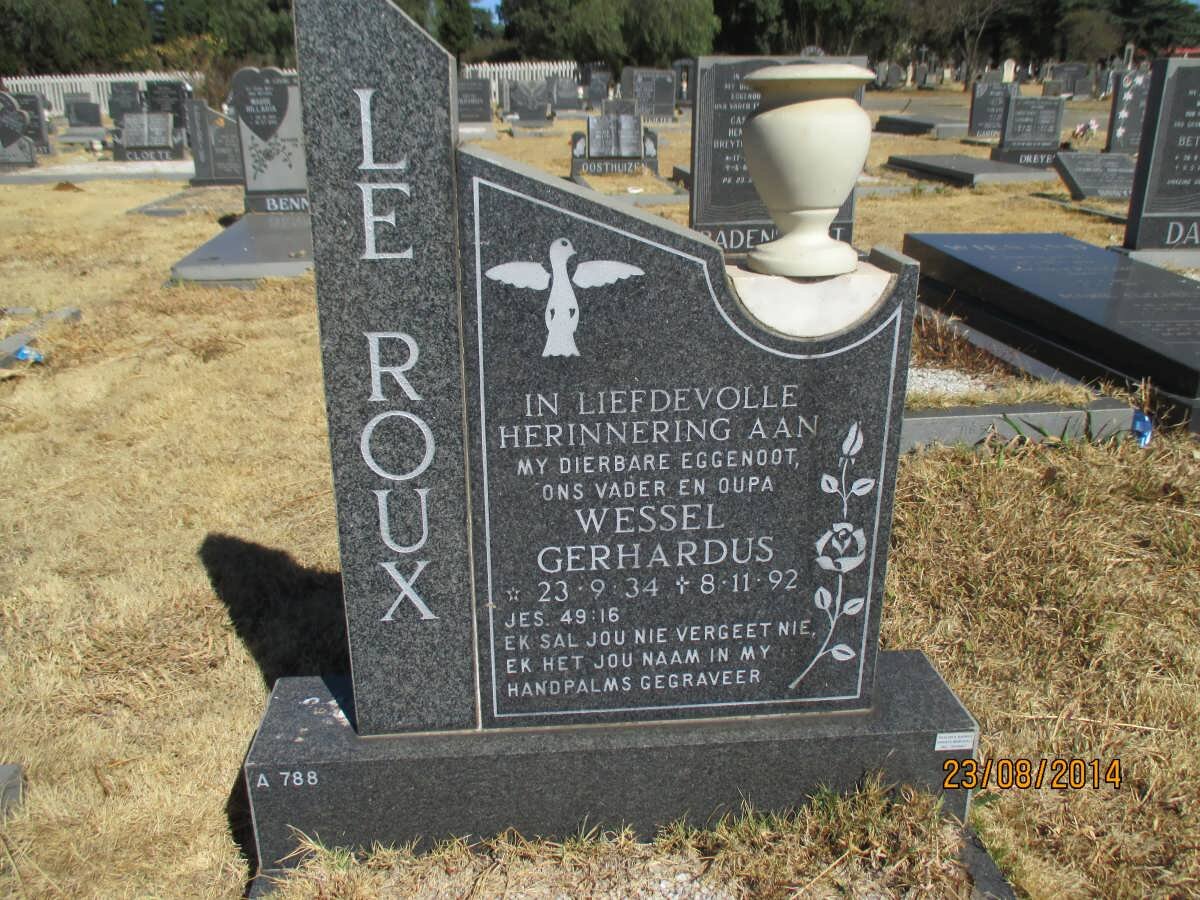 ROUX Wessel Gerhardus, le 1934-1992