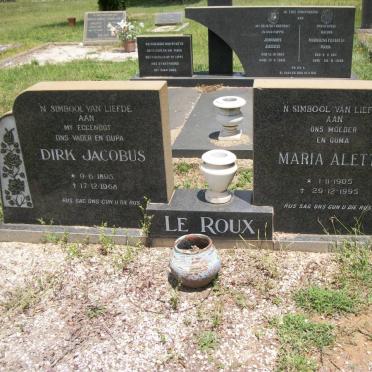 ROUX Dirk Jacobus 1895-1966 &amp; Maria Aletta 1905-1995