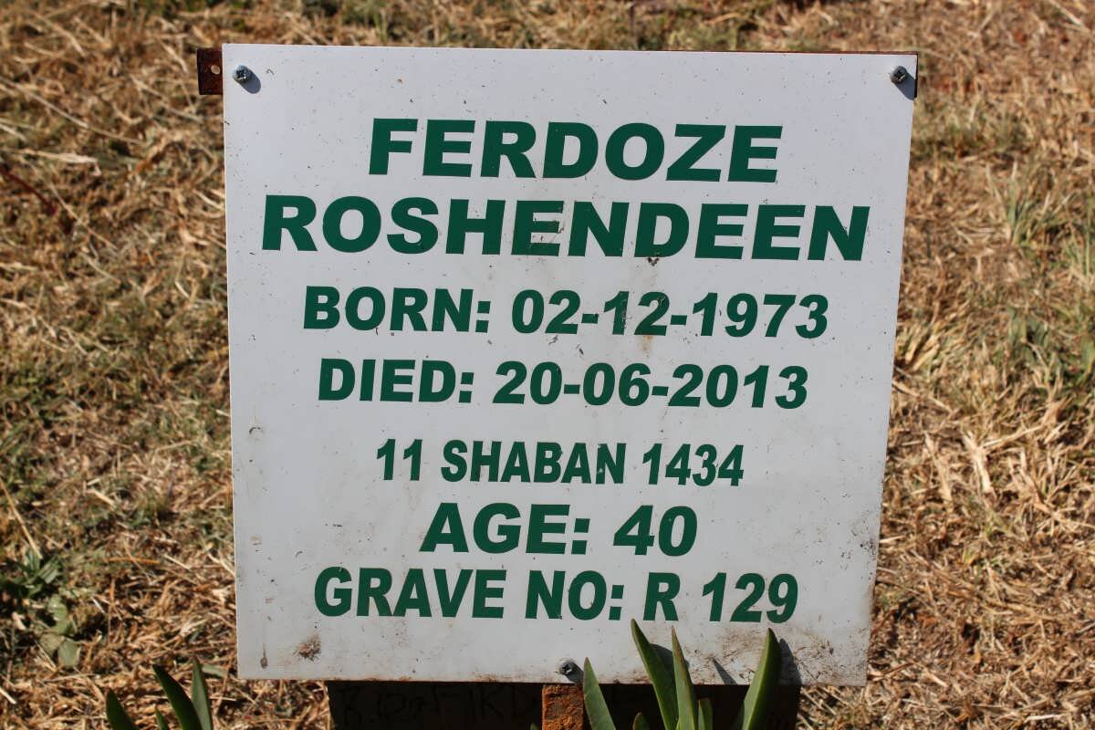 ROSHENDEEN Ferdoze 1973-2013