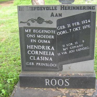 ROOS Hendrika Cornelia Clasina nee PRINSLOO 1924-1976