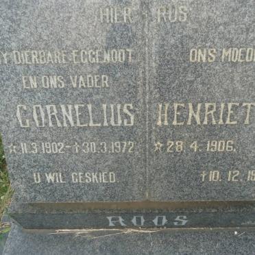 ROOS Cornelius 1902-1972 &amp; Henrietta 1906-1973