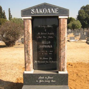 SAKOANE Sello Sophonia 1950-1995