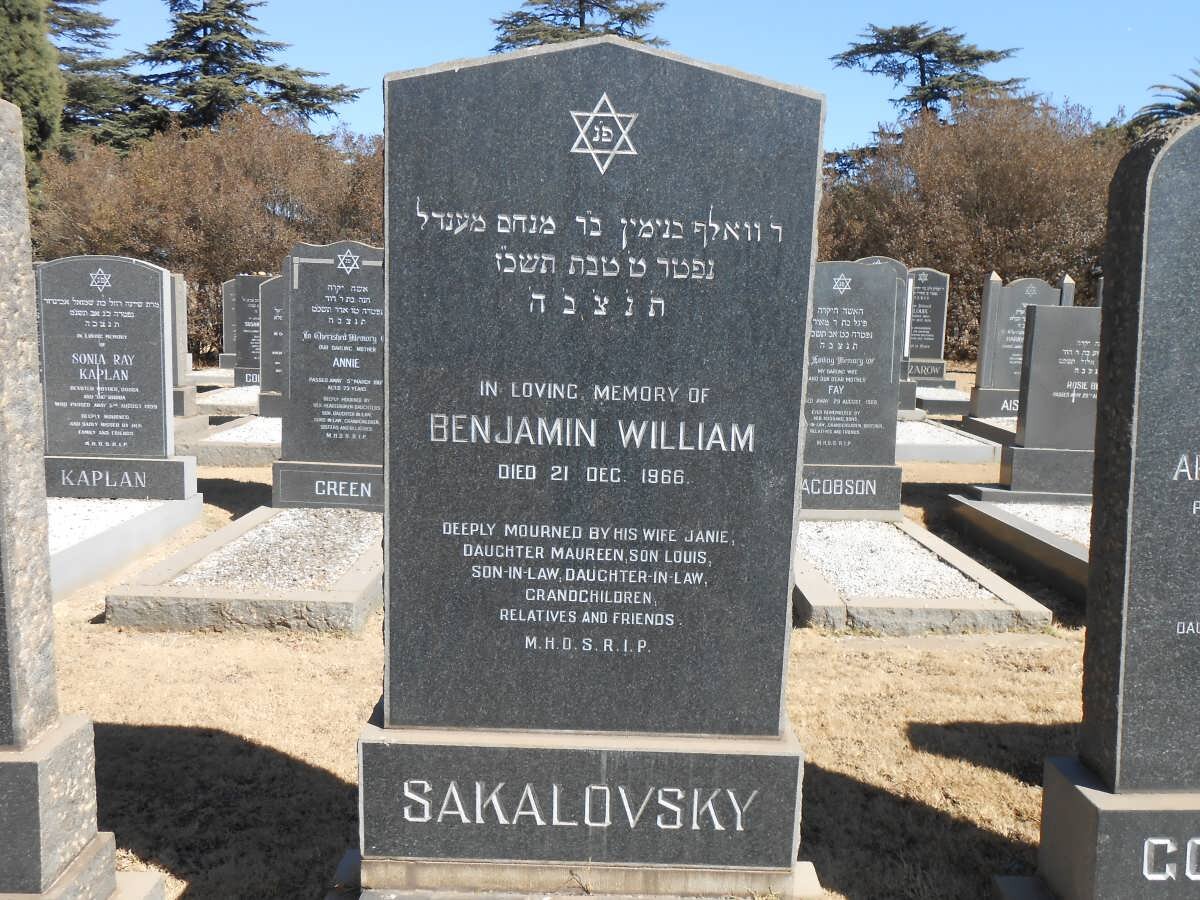 SAKALOVSKY Benjamin William -1966