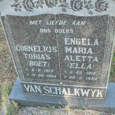 SCHALKWYK Cornelius Tobias, van 1913-1994 &amp; Engela Maria Aletta 1915-1994