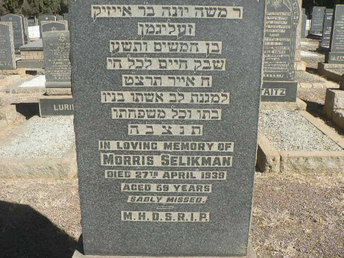 SELIKMAN Morris -1939