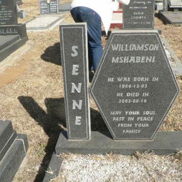 SENNE Williamson Mshabeni 1964-2003