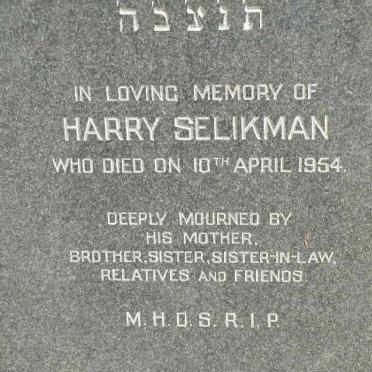 SELIKMAN Harry -1954
