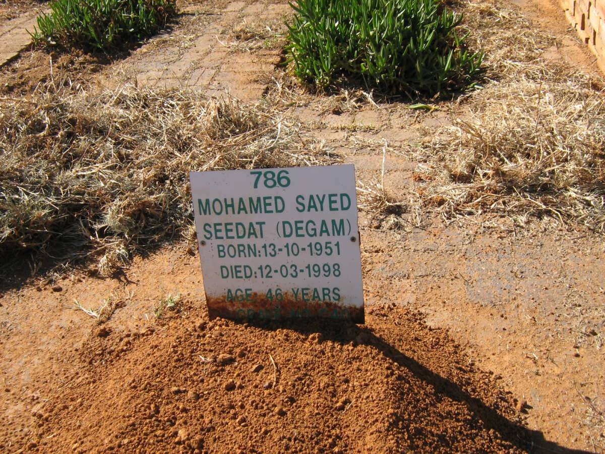 SEEDAT Mohamed Sayed 1951-1998