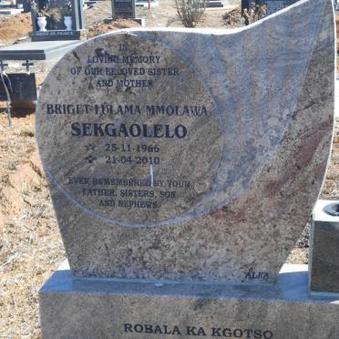 SEKGAOLELO Briget Lulama Mmolawa 1966-2010
