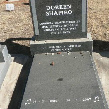 SHAPIRO Doreen 1926-2007