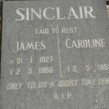 SINCLAIR James 1927-1958 &amp; Caroline -1958