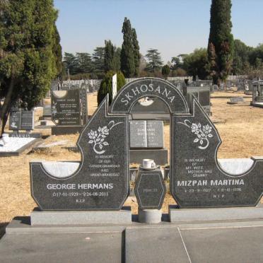 SKHOSANA George Hermans 1929-2011 &amp; Mizpah Martina 1927-1996