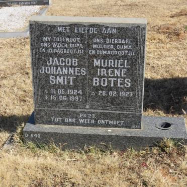 SMIT Jacob Johannes 1924-1997 &amp; Muriel Irene BOTES 1927-