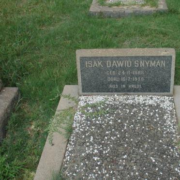 SNYMAN Isak Dawid 1886-1956