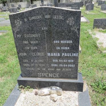SPENCE John George 1913-1973 &amp; Maria Pauline 1919-2002