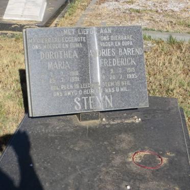 STEYN Andries Barend Frederick 1915-1995 &amp; Dorothea Maria 1918-1991