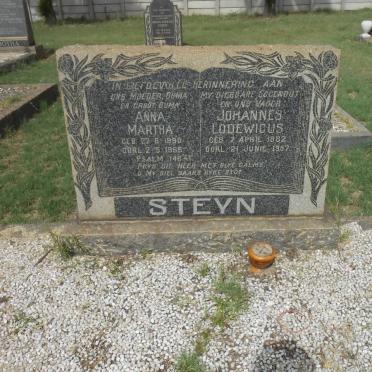 STEYN Johannes Lodewicus 1882-1957 &amp; Anna Martha 1890-1965