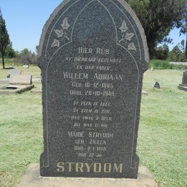 STRYDOM Willem Adriaan 1885-1949 &amp; Marie ZILLEN -1965