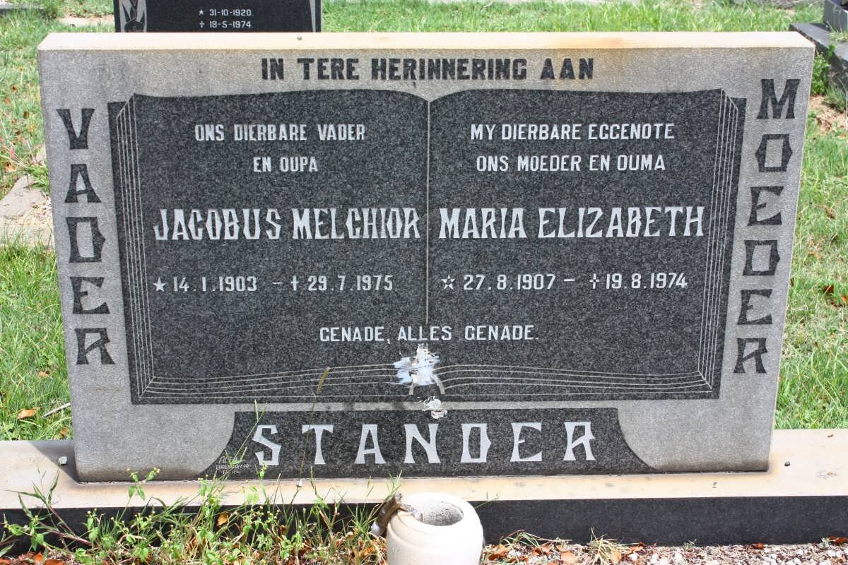 STANDER Jacobus Melchior 1903-1975 &amp; Maria Elizabeth 1907-1974