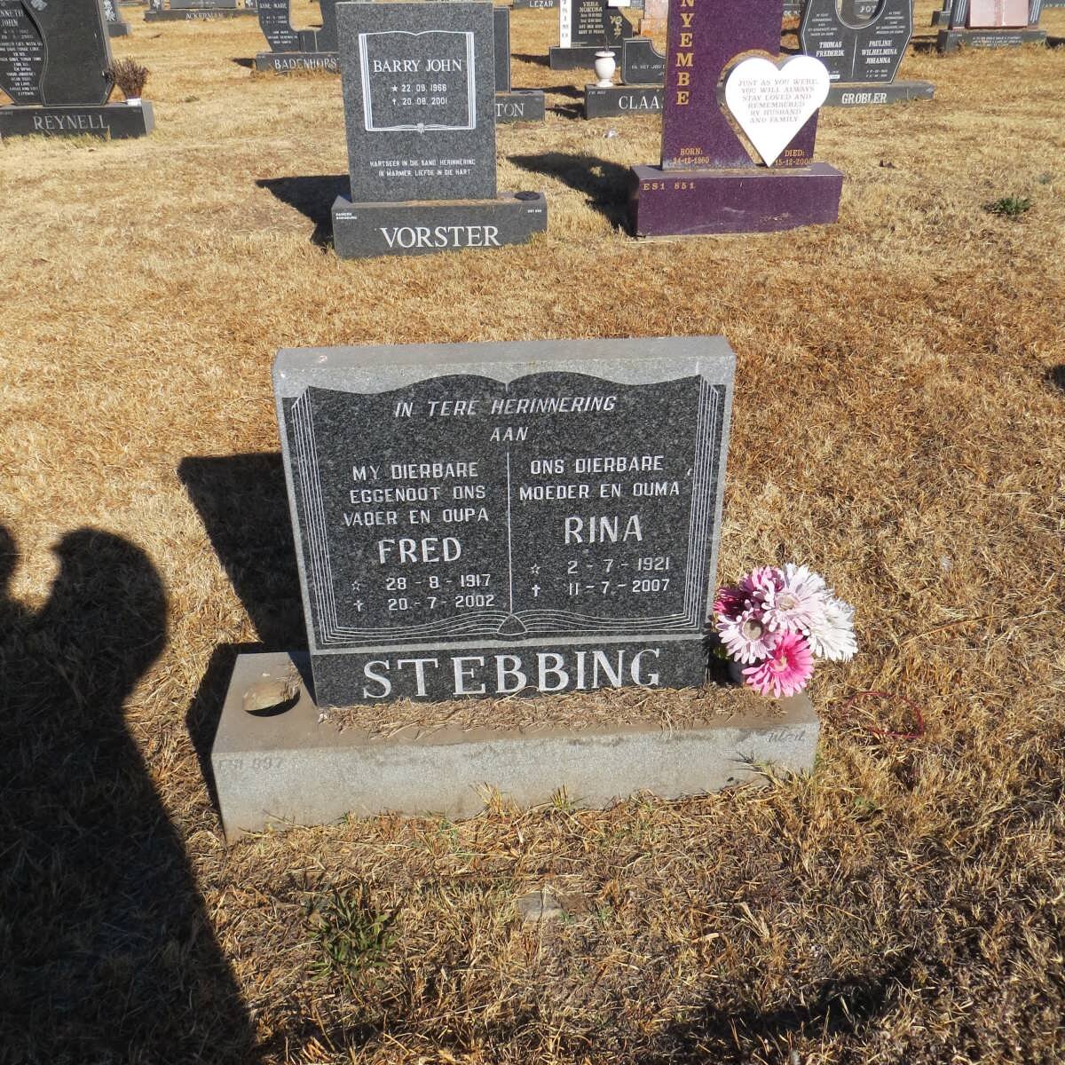 STEBBING Fred 1917-2002 &amp; Rina 1921-2007