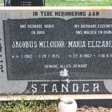 STANDER Jacobus Melchior 1903-1975 &amp; Maria Elizabeth 1907-1974