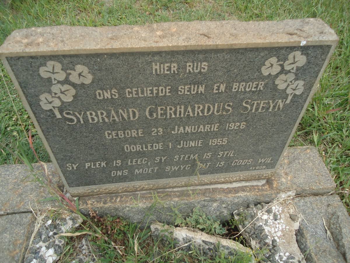 STEYN Sybrand Gerhardus 1926-1955
