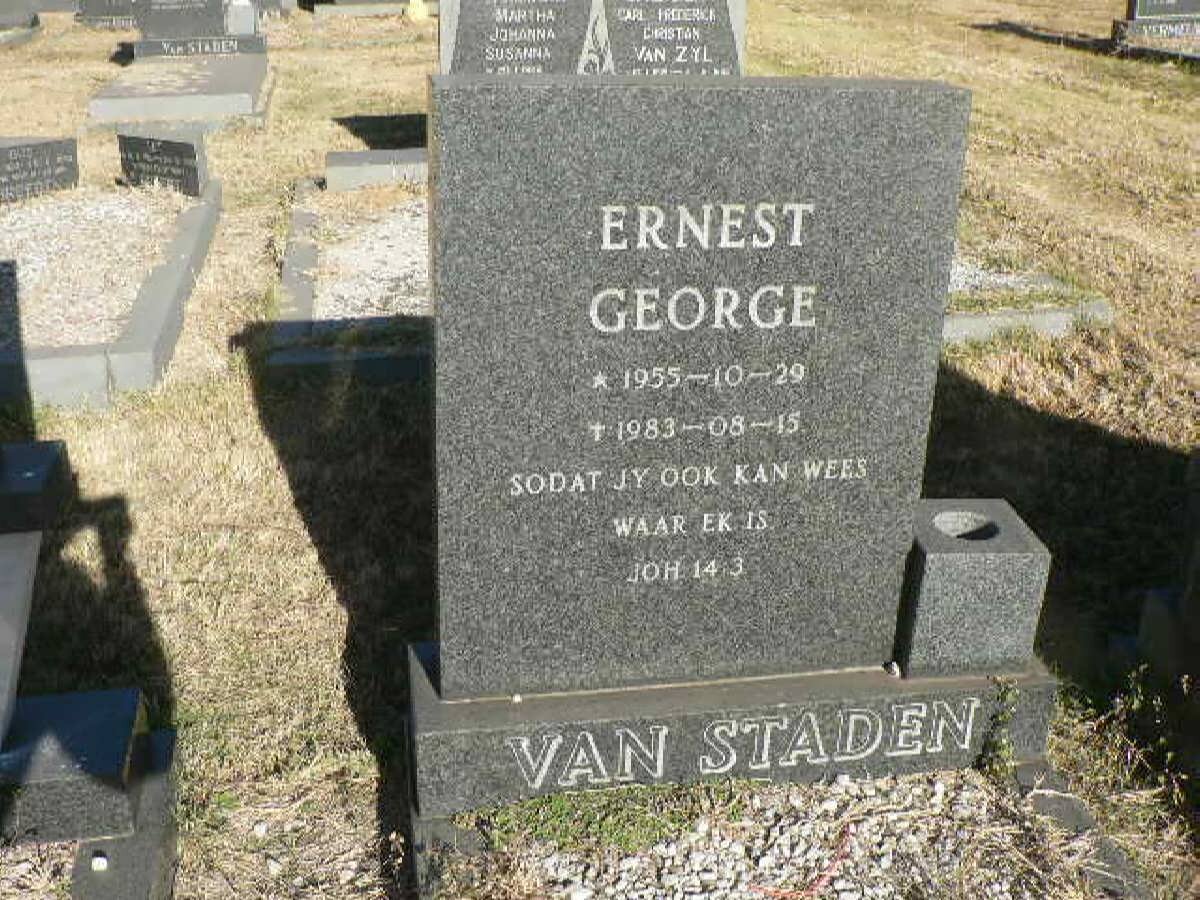 STADEN Ernest George, van 1955-1983