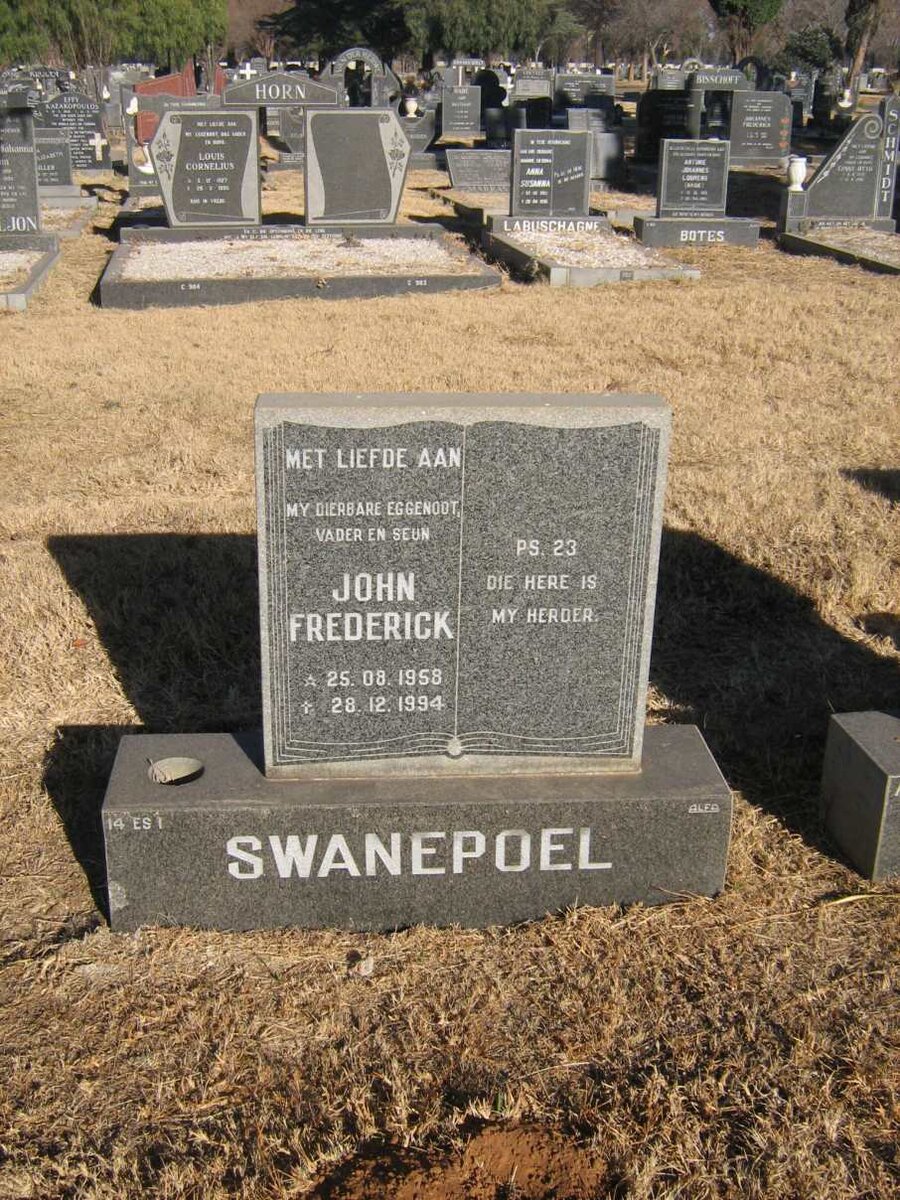SWANEPOEL John Frederick 1958-1994
