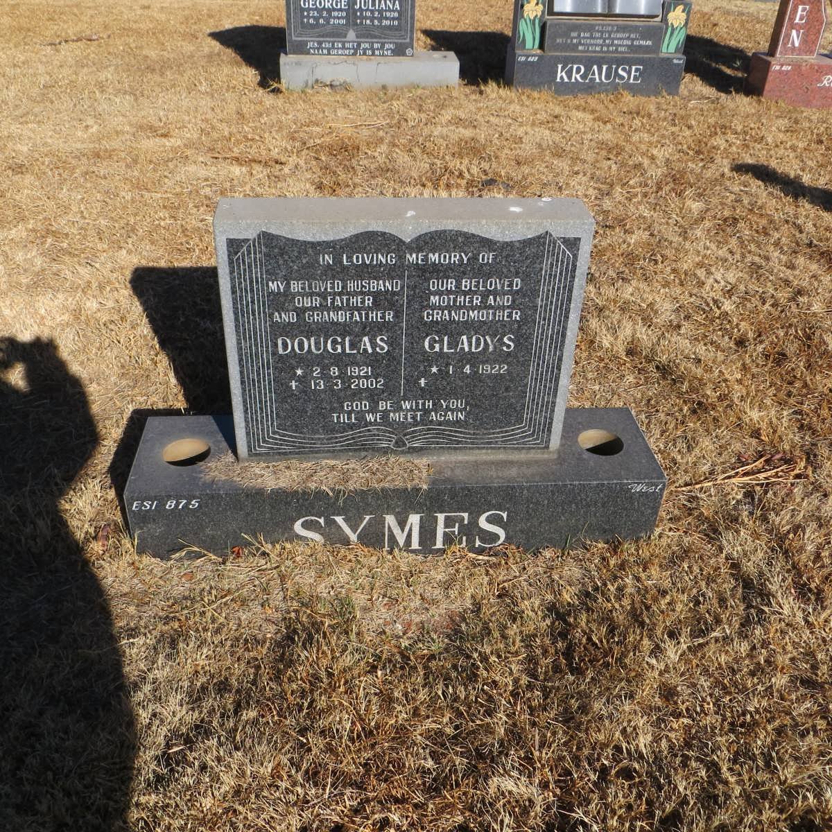 SYMES Douglas 1921-2002 &amp; Gladys 1922-