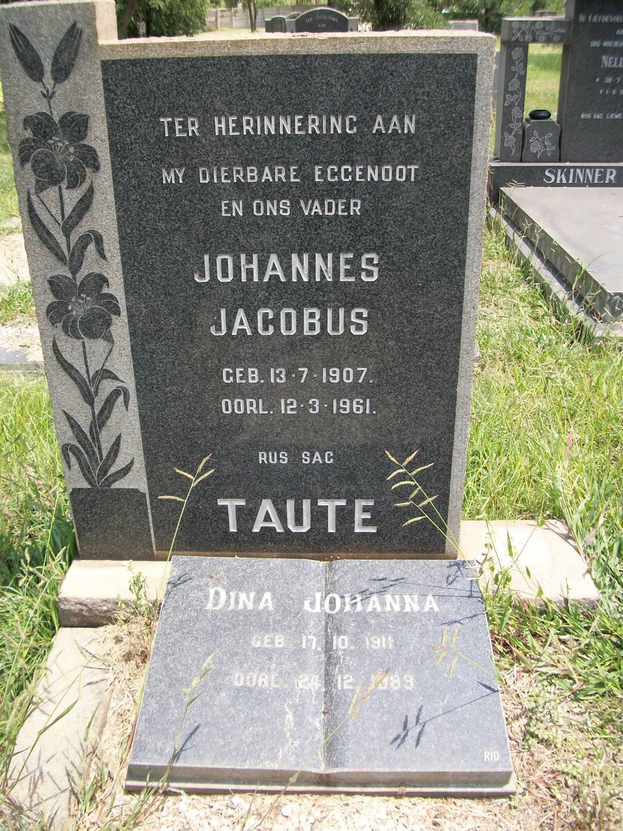 TAUTE Johannes Jacobus 1907-1961 &amp; Dina Johanna 1911-1989