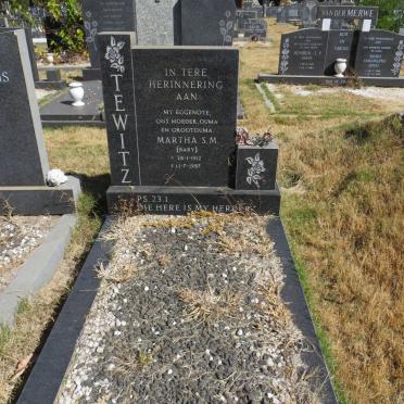 TEWITZ Martha S.M. 1912-1987