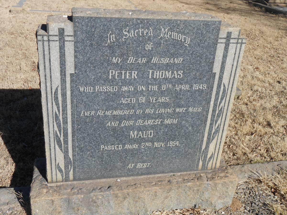 THOMAS Peter -1949 &amp; Maud -1954