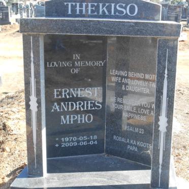 THEKISO Ernest Andries Mpho 1970-2009