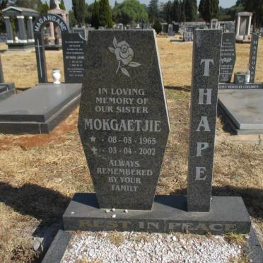 THAPE Mokgaetjie 1965-2002