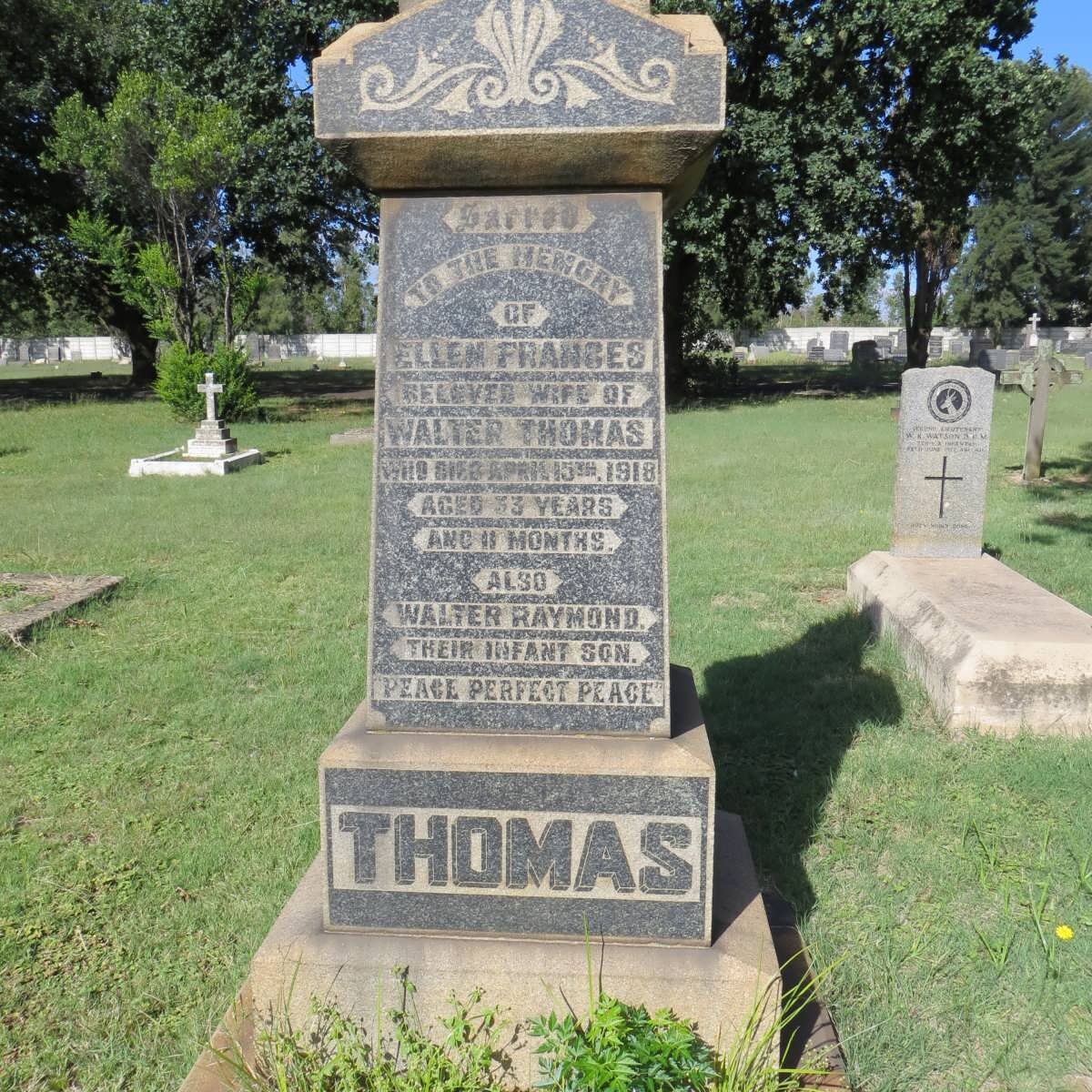 THOMAS Ellen Frances -1918 :: THOMAS Walter Raymond