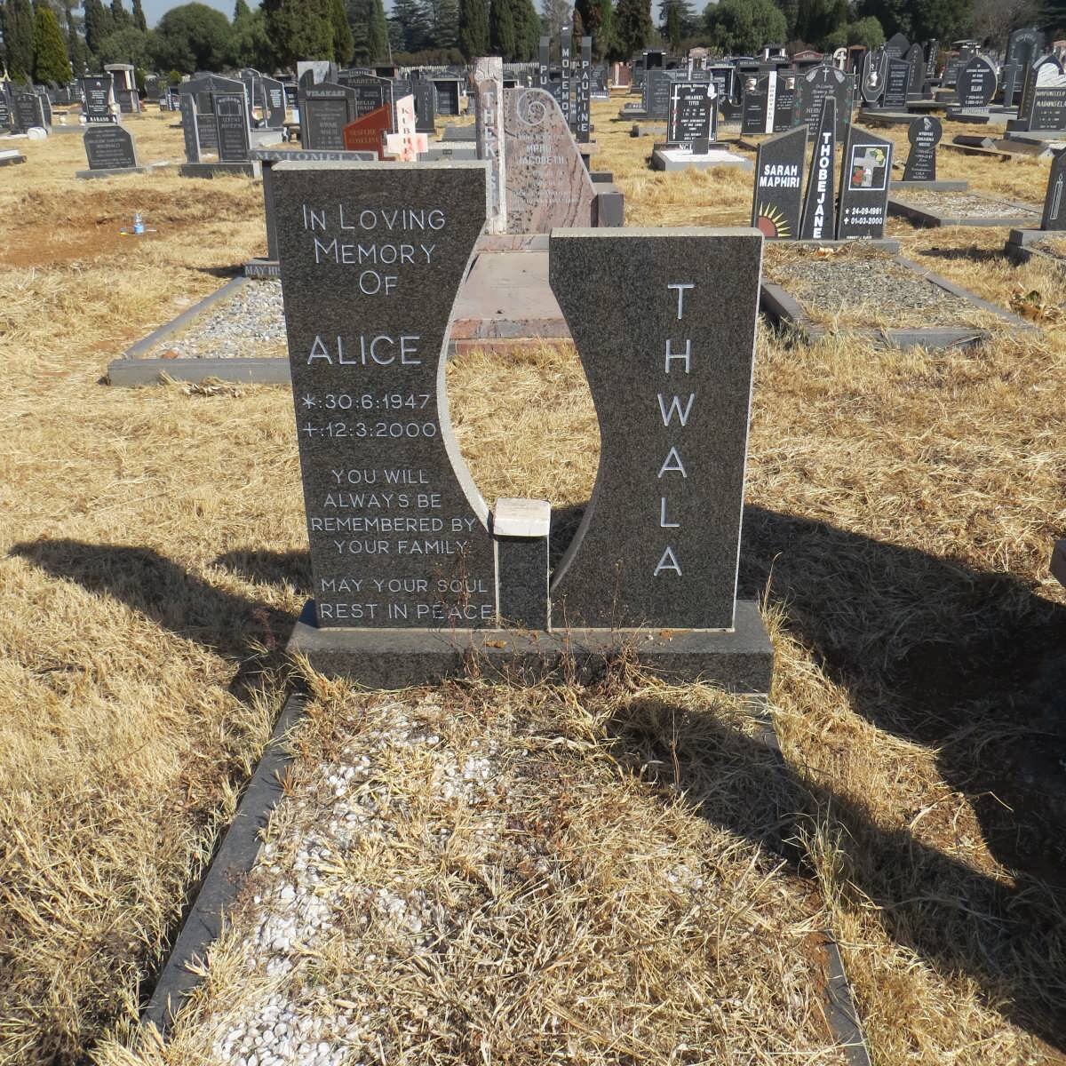 THWALA Alice 1947-2000