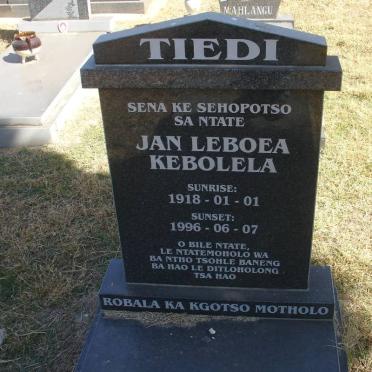 TIEDI Jan Leboea Kebolela 1918-1996