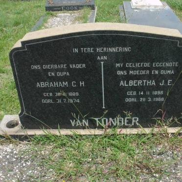 TONDER Abraham C.H., van 1889-1974 &amp; Albertha J.E. 1896-1966