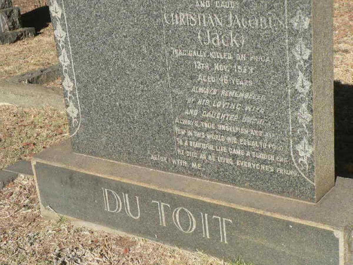 TOIT Christian Jacobus, du -1953