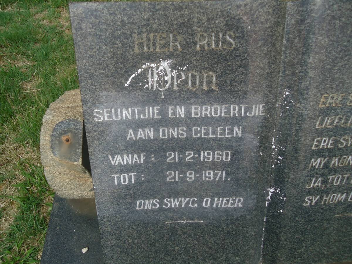 TONDER Deon, van 1960-1971