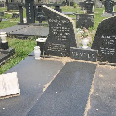 VENTER Dirk Jacobus 1929-1978 &amp; Jeanette 1932-2010