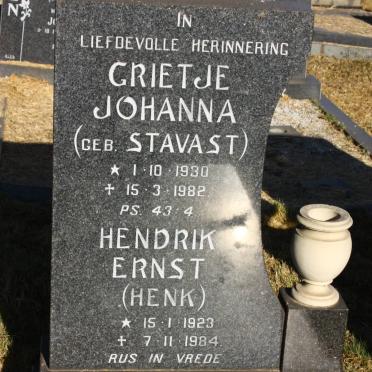 VENEMA Hendrik Ernst 1923-1984 &amp; Grietje Johanna STAVAST 1930-1982