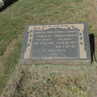 VERMEULEN Christian Jacob 1877-1925  &amp; Petronella Johanna Cornelia 1881-1951