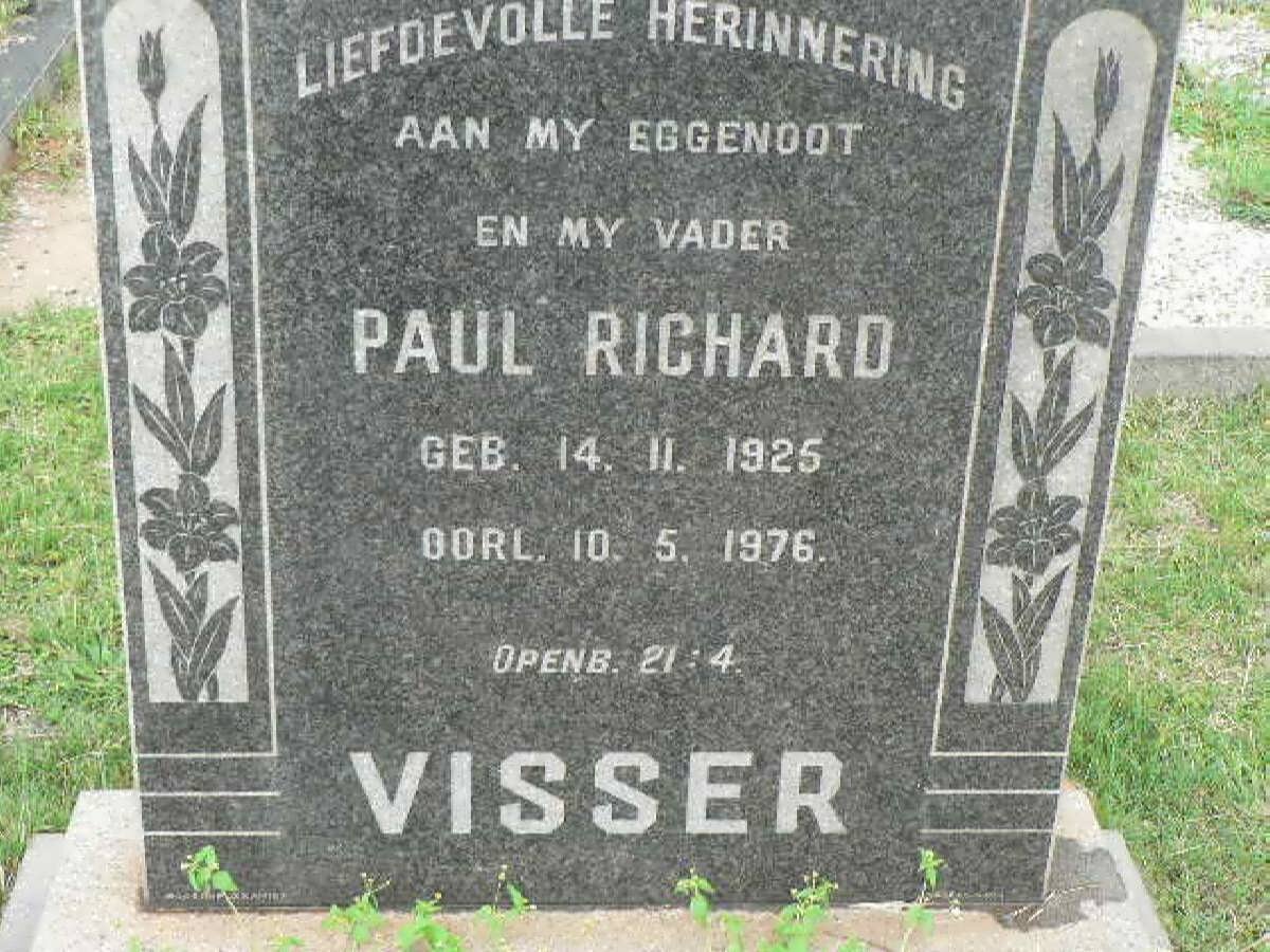 VISSER Paul Richard 1925-1976