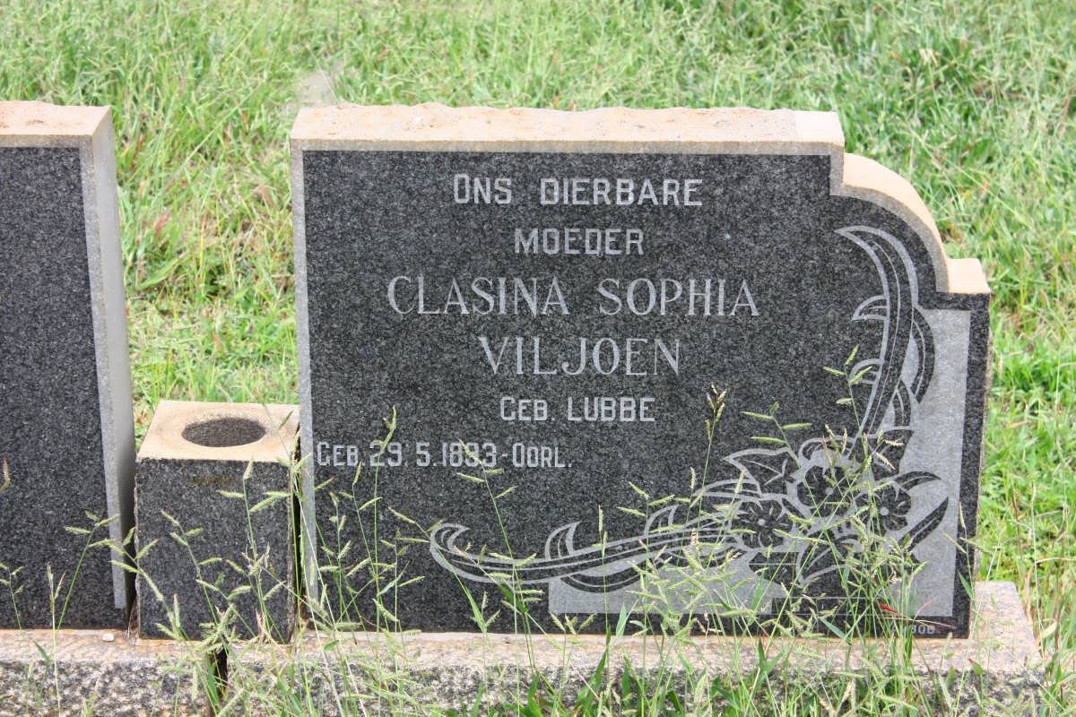 VILJOEN Jozua Jacobus 1890-1956 &amp; Clasina Sophia LUBBE 1893-