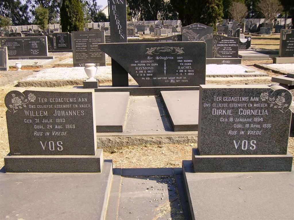 VOS Willem Johannes 1893-1969 &amp; Dirkie Cornelia 1894-1986