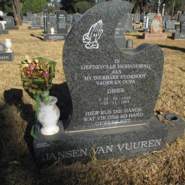 VUUREN Dries, Jansen van 1920-1997